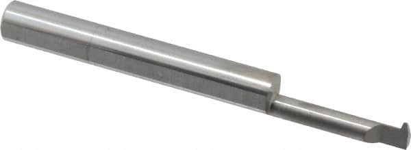 Accupro - 3/4" Cutting Depth, 16 Max TPI, 0.18" Diam, Acme Internal Thread, Solid Carbide, Single Point Threading Tool - Bright Finish, 2-1/2" OAL, 1/4" Shank Diam, 0.045" Projection from Edge, 29° Profile Angle - Exact Industrial Supply