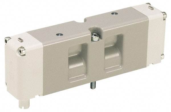 Parker - Double Solenoid 3 Position, Aluminum Solenoid Valve - Center Exhaust Open, 145 Max PSI, Buna-N Seal - Caliber Tooling