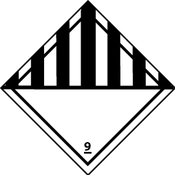 NMC - 9 DOT Shipping Label - 4" High x 4" Wide - Caliber Tooling