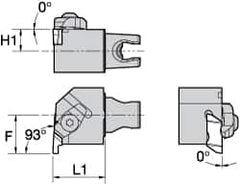 Kennametal - NG4L Insert, 30mm Head Length, Modular Grooving Cutting Unit Head - Right Hand Cut, System Size KM25, Series Top Notch - Caliber Tooling