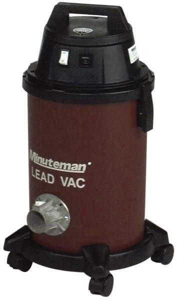 Minuteman - 6 Gal, Polyethylene Tank, Dry, Toxic Dust Vacuum Cleaner - 1.25 hp, 7.9 Amps - Caliber Tooling