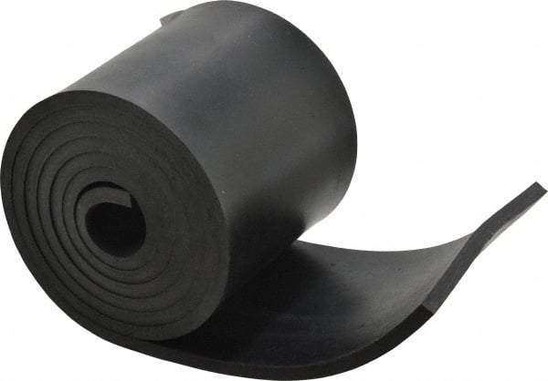 Made in USA - 1/4" Thick x 4" Wide x 60" Long, Neoprene Rubber Strip - Stock Length, 60 Shore A Durometer, 1,000 to 1,200 psi Tensile Strength, -40 to 212°F, Black - Caliber Tooling