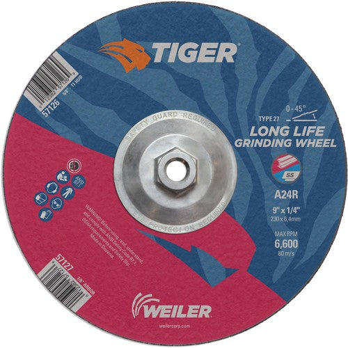 9X1/4 A24R A/O T27 GRINDING WHEEL - Caliber Tooling