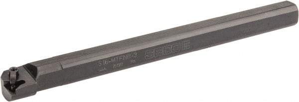 Seco - 1.28" Min Bore Diam, 12" OAL, 1" Shank Diam, MTFN Indexable Boring Bar - TNMG 332 Insert, Pin & Clamp Holding Method - Caliber Tooling