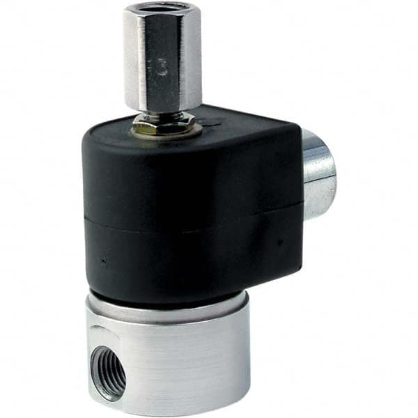 Parker - 24 VDC 1/4" NPT Port Stainless Steel Three-Way Direct Acting Solenoid Valve - Caliber Tooling