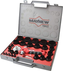 Mayhew - 28 Piece, 1/8 to 2", Hollow Punch Set - Carbon Alloy Steel, Comes in Polypropylene Case - Caliber Tooling