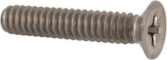 Made in USA - #10-24 UNC, 1" OAL Phillips Drive Machine Screw - Flat Head, Grade 18-8 Stainless Steel, Without Washer - Caliber Tooling