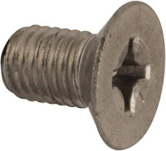 Made in USA - 1/4-28 UNF, 7/16" OAL Phillips Drive Machine Screw - Flat Head, Grade 18-8 Stainless Steel, Passivated Finish, Without Washer - Caliber Tooling