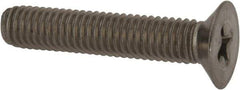 Made in USA - #10-32 UNF, 1" OAL Phillips Drive Machine Screw - Flat Head, Grade 18-8 Stainless Steel, Passivated Finish, Without Washer - Caliber Tooling