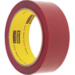 3M - 36mm x 50m Red Rubber Adhesive Sealing Tape - Polypropylene Film Backing, 2.5 mil Thick - Caliber Tooling