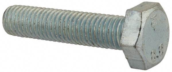 Value Collection - M10x1.50mm Metric Coarse, 45mm Length Under Head Hex Head Cap Screw - Fully Threaded, Grade 8.8 Steel, Zinc-Plated Finish, 17mm Hex - Caliber Tooling