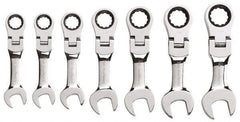 GearWrench - 7 Piece, 3/8" to 3/4", Ratcheting Combination Wrench Set - Inch Measurement Standard, Chrome Finish, Comes in Plastic Case - Caliber Tooling