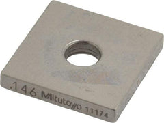 Mitutoyo - 0.146" Square Steel Gage Block - Accuracy Grade 0, Includes Certificate of Inspection - Caliber Tooling