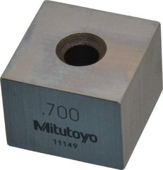 Mitutoyo - 0.7" Square Steel Gage Block - Accuracy Grade 0, Includes Certificate of Inspection - Caliber Tooling