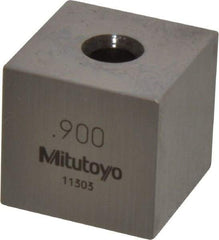 Mitutoyo - 0.9" Square Steel Gage Block - Accuracy Grade 0, Includes Certificate of Inspection - Caliber Tooling