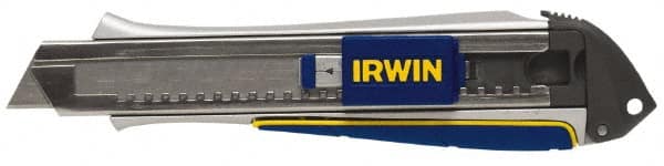 Irwin - Snap Utility Knife - 9mm Blade, Blue & Yellow Handle, 3 Blades Included - Caliber Tooling