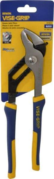 Irwin - 10" OAL, 2" Max Capacity, 7 Position Groove Joint Tongue & Groove Pliers - ProTouch Handles - Caliber Tooling