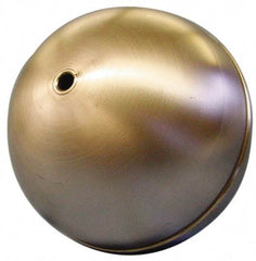 Made in USA - 2-1/2" Diam, Spherical, Tubed Through Connection, Metal Float - 1/4" Rod Thread, Stainless Steel, 750 Max psi, 26 Gauge - Caliber Tooling