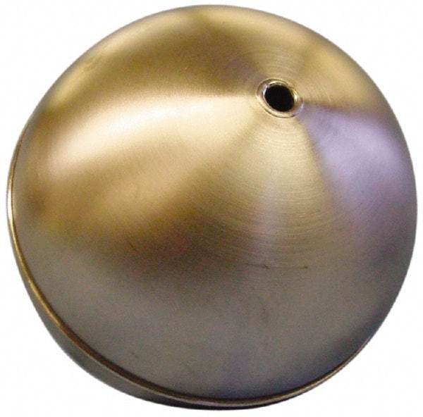 Made in USA - 2-1/2" Diam, Spherical, Internal Connection, Metal Float - 1/4-20 Thread, Stainless Steel, 500 Max psi, 26 Gauge - Caliber Tooling