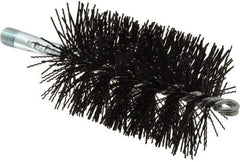 Schaefer Brush - 5" Brush Length, 3" Diam, Nylon Single Stem, Single Spiral Tube Brush - 7-1/4" Long, Nylon, 1/4" NPSM Male Connection - Caliber Tooling