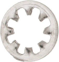 Made in USA - #8 Screw, 0.176" ID, Stainless Steel Internal Tooth Lock Washer - 0.336" OD, Uncoated, Grade 316 - Caliber Tooling