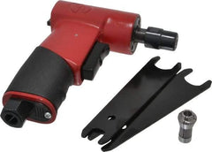 Chicago Pneumatic - 1/4" Collet, Angle Handle, Angle Air Die Grinder - 17,000 RPM, Rear Exhaust, 15.89 CFM, 0.2 hp, 6.21 bar, 1/4 NPT - Caliber Tooling