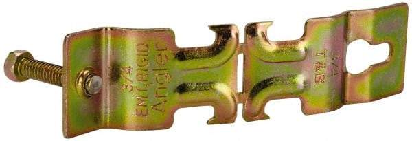 Thomas & Betts - 3/4" Pipe, 14 Gauge" Pipe or Conduit Clamp - Gold Galvanized, 600 Lb Capacity, All Conduit - Caliber Tooling