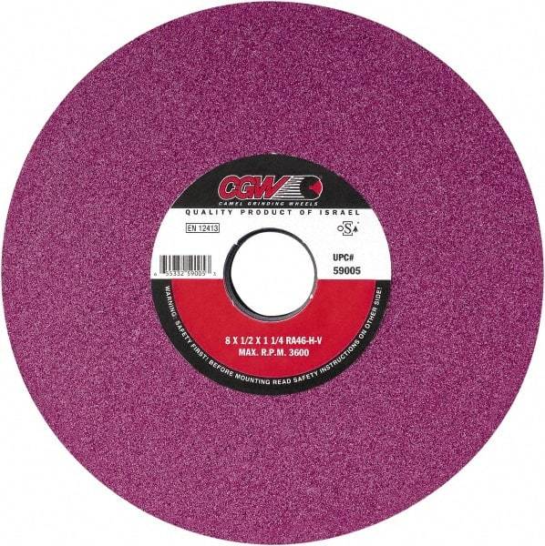 Camel Grinding Wheels - 8" Diam x 1-1/4" Hole x 3/4" Thick, J Hardness, 60 Grit Surface Grinding Wheel - Aluminum Oxide, Type 5, Medium Grade, Vitrified Bond, One-Side Recess - Caliber Tooling