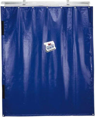 TMI, LLC - 24' Door Width x 8' Door Height PVC Solid Industrial Curtain Kit - Blue - Caliber Tooling