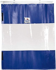 TMI, LLC - 6' Door Width x 10' Door Height PVC Solid with Vision Panel (Style) Industrial Curtain Kit - Blue/Clear - Caliber Tooling