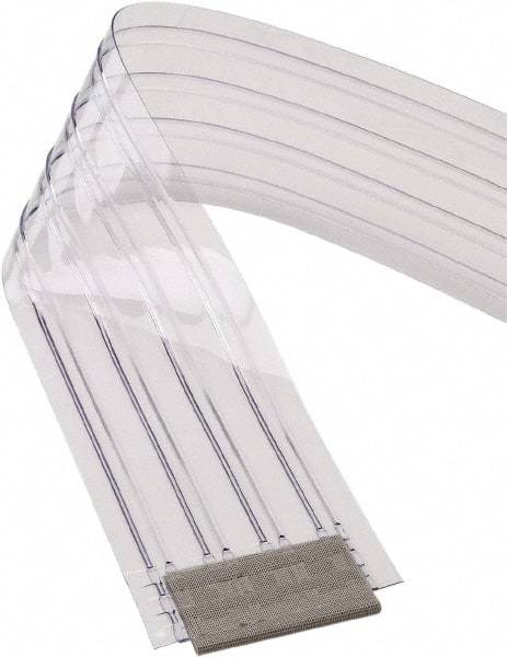 TMI, LLC - Clear Ribbed with Reinforced Bonded Bead Replacement Strips, Armor Bond Dock Curtain Strips - 12" Wide x 8' Long x 0.108" Thick, PVC - Caliber Tooling