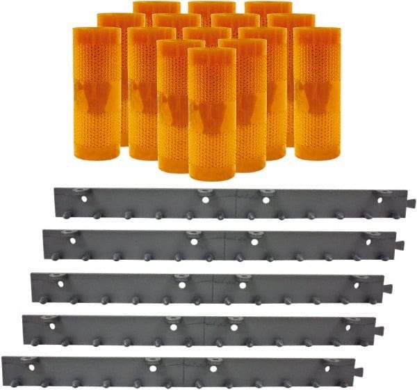 Aleco - 10' Door Width x 10' Door Height PVC AmberTech Anti-Insect Strip Door Kit - Amber - Caliber Tooling