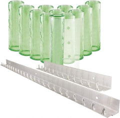 Aleco - 6' Door Width x 8' Door Height PVC Clear Smooth Antistatic Strip Door Kit - Light Green Tint - Caliber Tooling