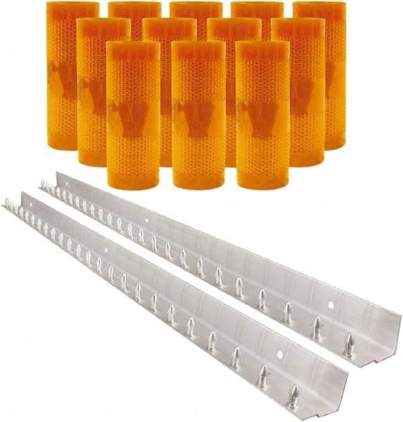 Aleco - 8' Door Width x 10' Door Height PVC AmberTech Anti-Insect Strip Door Kit - Amber - Caliber Tooling