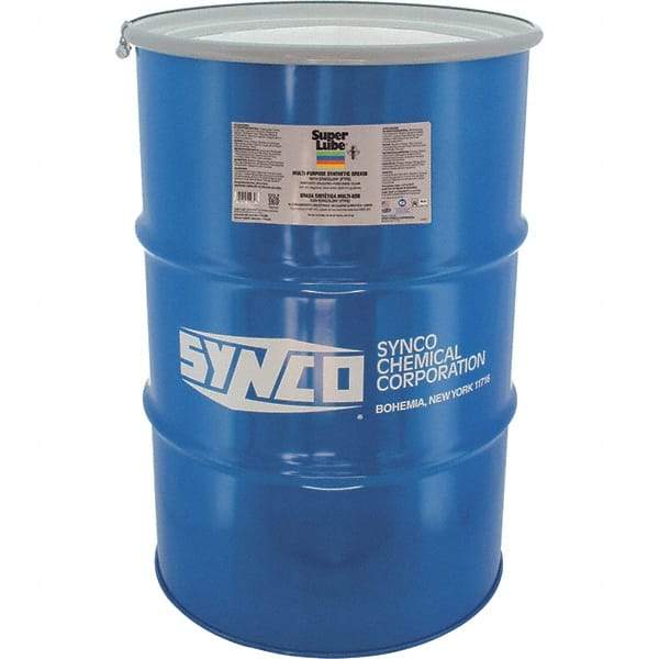 Synco Chemical - 400 Lb Drum Synthetic Lubricant w/PTFE General Purpose Grease - Translucent White, Food Grade, 450°F Max Temp, NLGIG 000, - Caliber Tooling