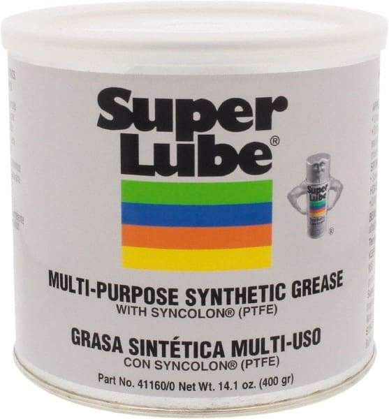 Synco Chemical - 14.1 oz Canister Synthetic Lubricant w/PTFE General Purpose Grease - Translucent White, Food Grade, 450°F Max Temp, NLGIG 0, - Caliber Tooling