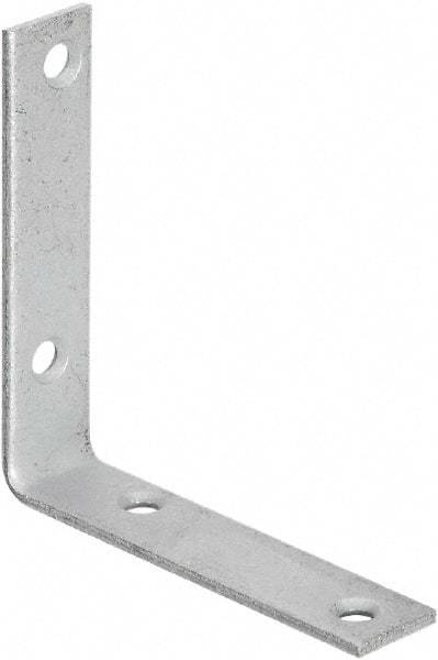 National Mfg. - 4" Long x 7/8" Wide, Galvanized Steel, Corner Brace - Galvanized - Caliber Tooling