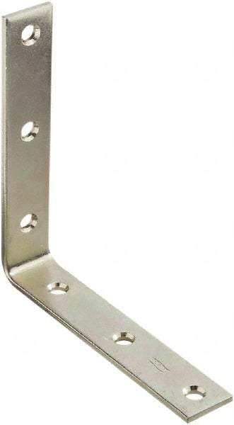 National Mfg. - 6" Long x 1-1/8" Wide, Steel, Corner Brace - Zinc Plated - Caliber Tooling