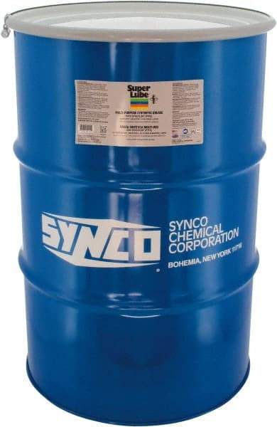 Synco Chemical - 400 Lb Drum Synthetic Lubricant w/PTFE General Purpose Grease - Translucent White, Food Grade, 450°F Max Temp, NLGIG 1, - Caliber Tooling