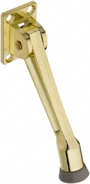 National Mfg. - 5" Projection Kickdown Door Stop - Screw Mount, Brass Finish - Caliber Tooling