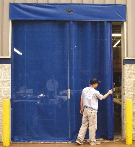 Goff's Enterprises - 10' Door Width x 10' Door Height Vinyl Insect Barrier Door Unit - Blue - Caliber Tooling