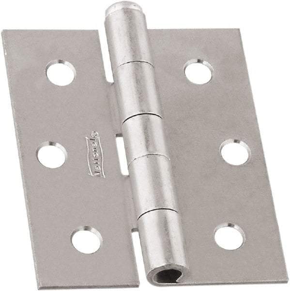 National Mfg. - 3" Long x 2-1/2" Wide, Non-Spring/Non Self-Closing Hinge - Steel, Zinc Plated Finish - Caliber Tooling