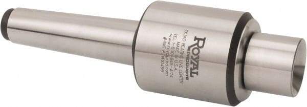 Royal Products - MT3 Morse Taper, 1.7" Head Diam Live Center - 6,000 Max RPM, 2.12" Head Length, 1.12" Point Diam, 1" Point Len, 885 Lb Max Workpc, Female Point - Caliber Tooling