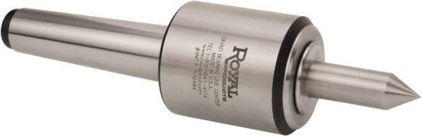 Royal Products - MT4 Morse Taper, 2.45" Head Diam Live Center - 5,000 Max RPM, 2.78" Head Length, 3/4" Point Diam, 2.35" Point Len, 925 Lb Max Workpc, Long Point - Caliber Tooling