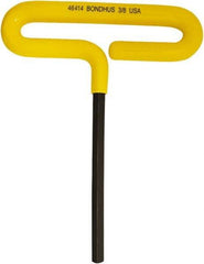 Bondhus - 3/8" Hex, T-Handle Cushion Grip, Hex Key - 191mm OAL, Inch System of Measurement - Caliber Tooling