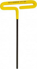 Bondhus - 3/16" Hex, T-Handle Cushion Grip, Hex Key - 171mm OAL, Inch System of Measurement - Caliber Tooling