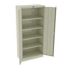 Tennsco - 5 Shelf Locking Storage Cabinet - Steel, 36" Wide x 18" Deep x 78" High, Champagne/Putty - Caliber Tooling