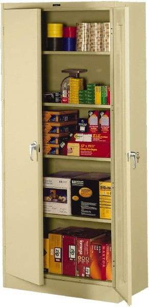 Tennsco - 5 Shelf Locking Storage Cabinet - Steel, 36" Wide x 24" Deep x 78" High, Champagne/Putty - Caliber Tooling