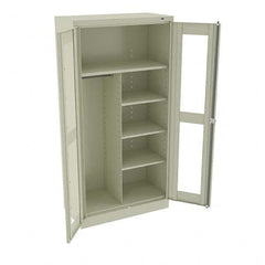 Tennsco - 6 Shelf Combination Storage Cabinet - Steel, 36" Wide x 18" Deep x 72" High, Champagne/Putty - Caliber Tooling