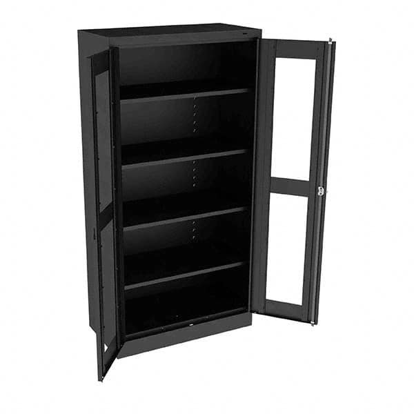 Tennsco - 5 Shelf Visible Storage Cabinet - Steel, 36" Wide x 18" Deep x 72" High, Black - Caliber Tooling